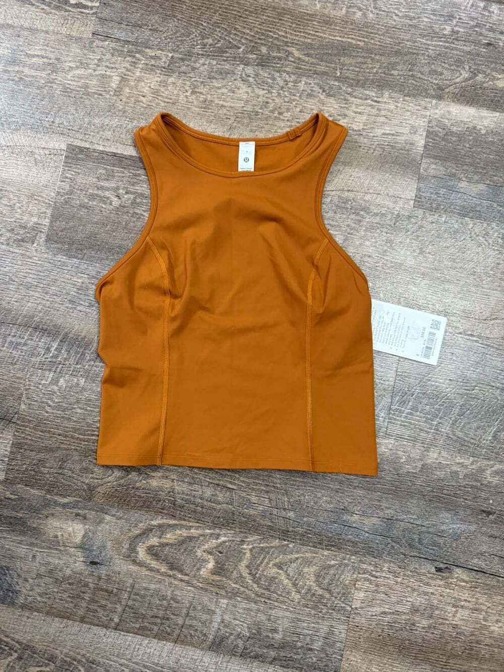 LULULEMON NULUX RACERBACK CROPPED RUN TANK butternut brown SIZE 8 NWT